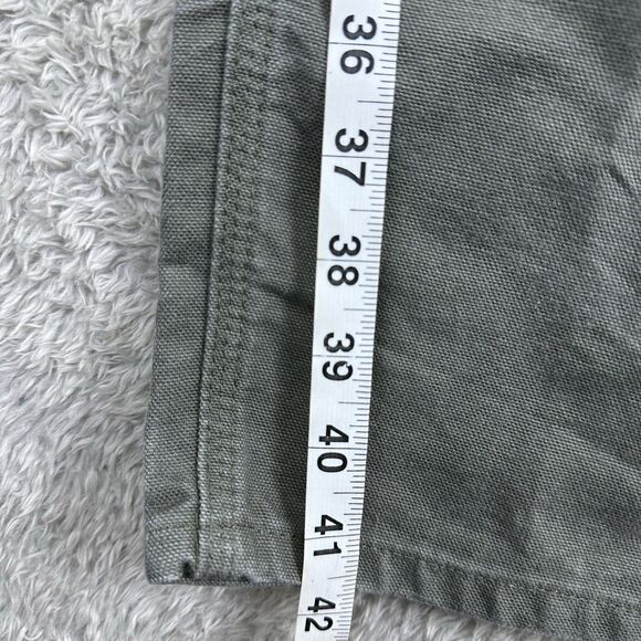 Carhartt Mens 42x30 Work Pants Green Utility Canvas B11-MOS Carpenter Rugged Fit - Picture 5 of 12